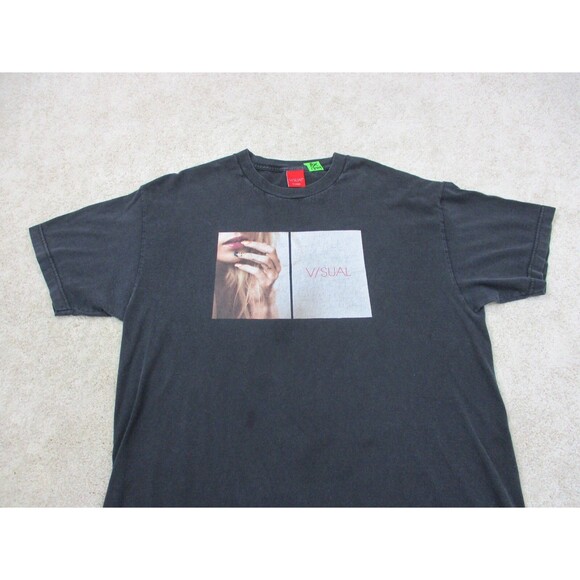 V/SUAL VISUAL Shirt Adult Extra Large Black Super Model Lips Nails Logo Mens - Picture 3 of 13